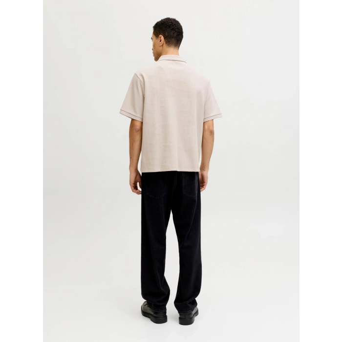 Jack&jones 12287988 Yakali Fitilli Erkek Tshirt - Bej