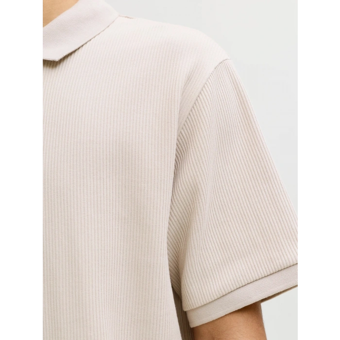 Jack&jones 12287988 Yakali Fitilli Erkek Tshirt - Bej