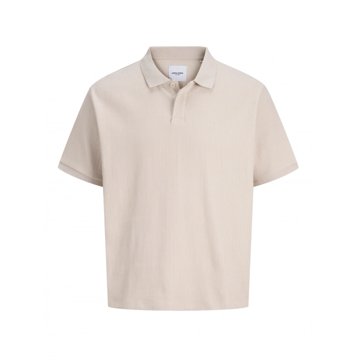 Jack&jones 12287988 Yakali Fitilli Erkek Tshirt - Bej