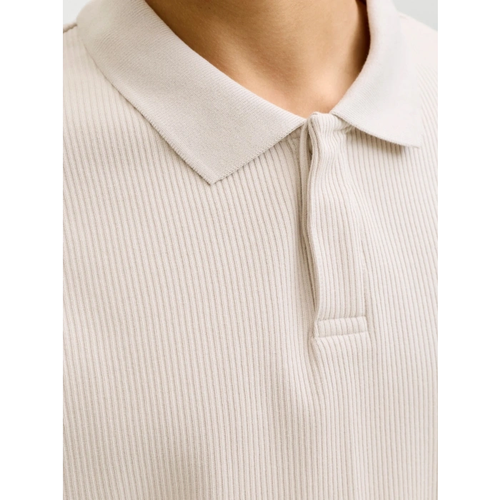 Jack&jones 12287988 Yakali Fitilli Erkek Tshirt - Bej