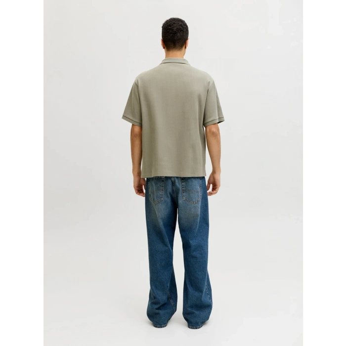 Jack&jones 12287988 Yakali Fitilli Erkek Tshirt - Haki