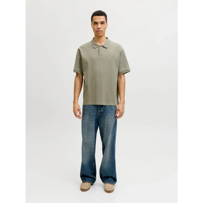 Jack&jones 12287988 Yakali Fitilli Erkek Tshirt - Haki