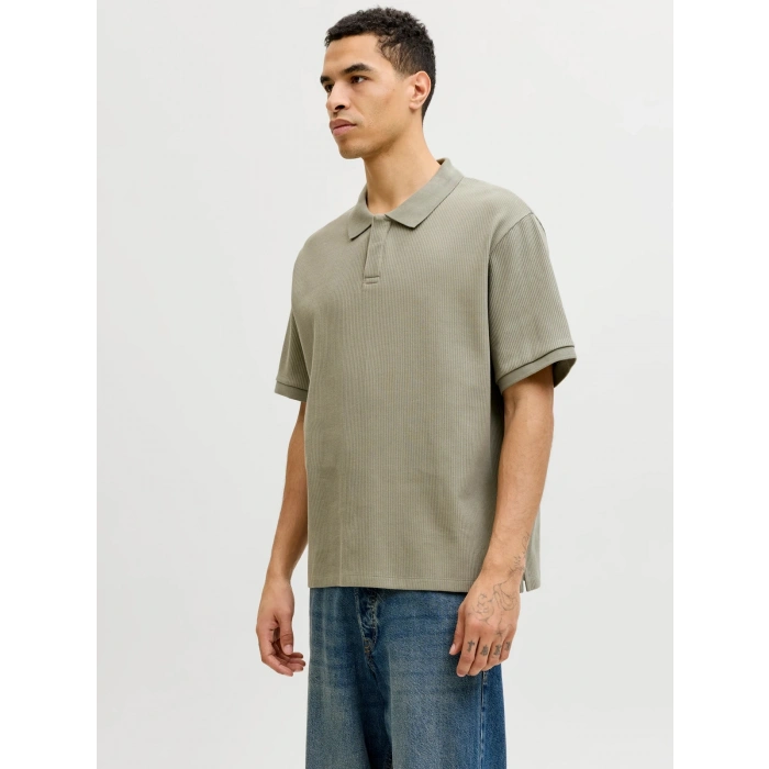 Jack&jones 12287988 Yakali Fitilli Erkek Tshirt - Haki