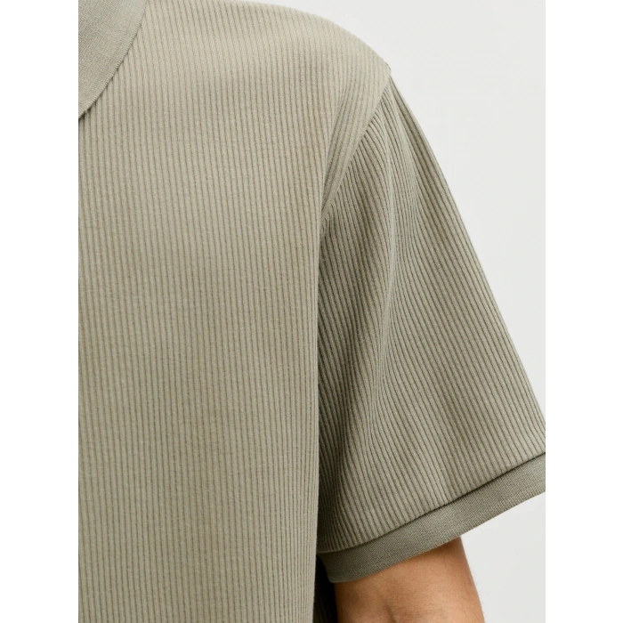 Jack&jones 12287988 Yakali Fitilli Erkek Tshirt - Haki