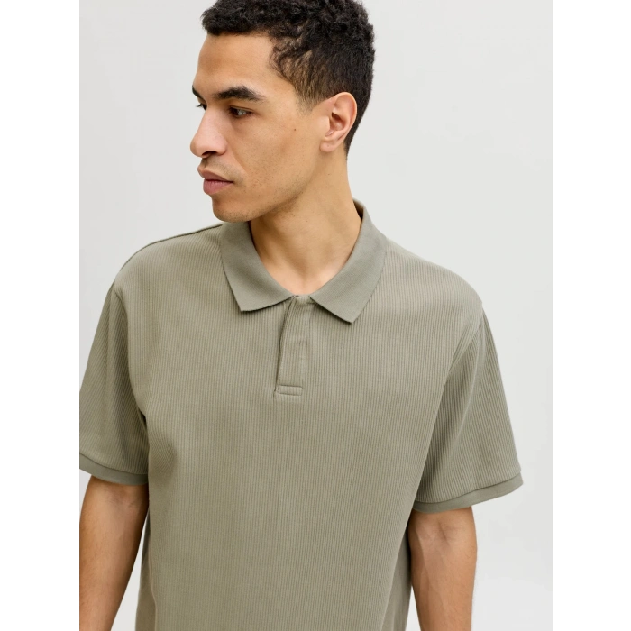 Jack&jones 12287988 Yakali Fitilli Erkek Tshirt - Haki