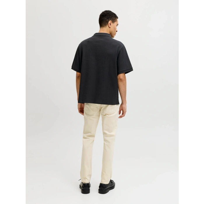 Jack&jones 12287988 Yakali Fitilli Erkek Tshirt - Siyah