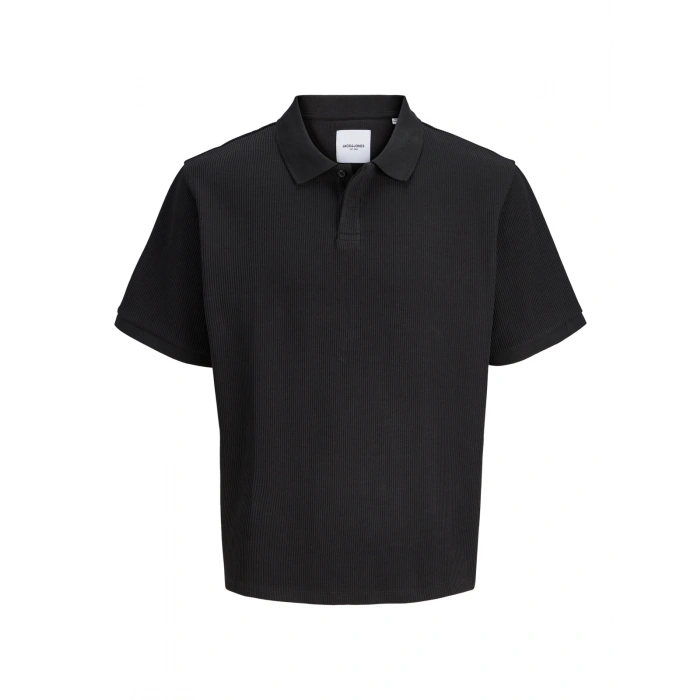 Jack&jones 12287988 Yakali Fitilli Erkek Tshirt - Siyah