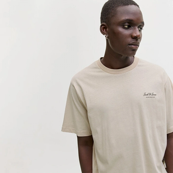 Jack&jones 12287990 0 Yaka Erkek Tshirt - Bej