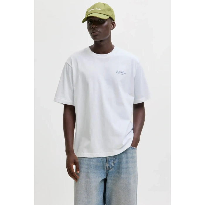 Jack&jones 12287990 0 Yaka Erkek Tshirt - Beyaz