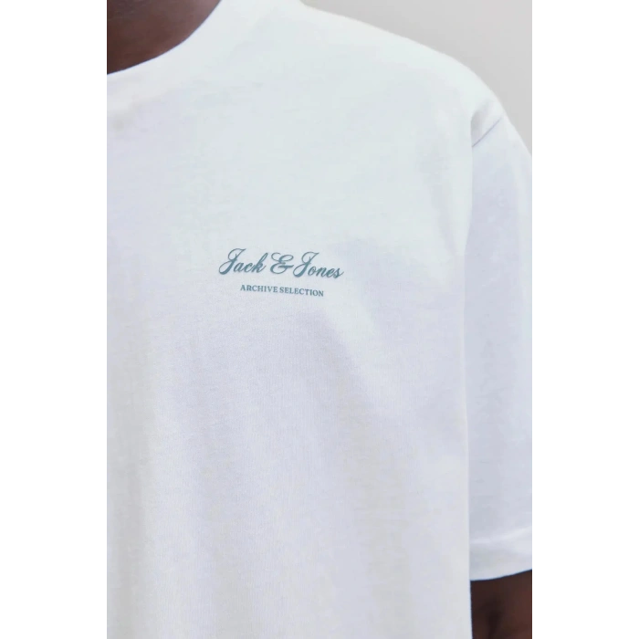 Jack&jones 12287990 0 Yaka Erkek Tshirt - Beyaz