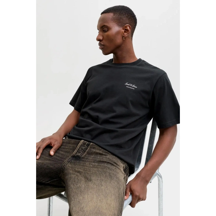 Jack&jones 12287990 0 Yaka Erkek Tshirt - Siyah
