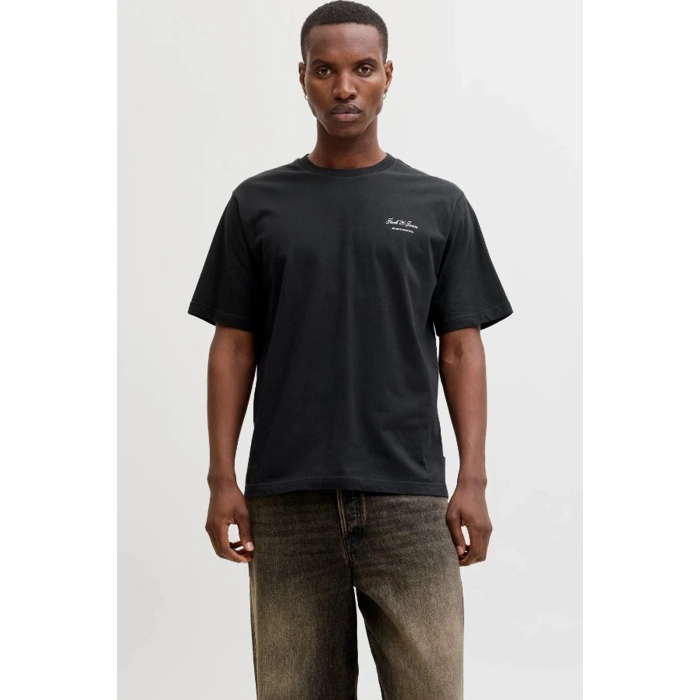 Jack&jones 12287990 0 Yaka Erkek Tshirt - Siyah