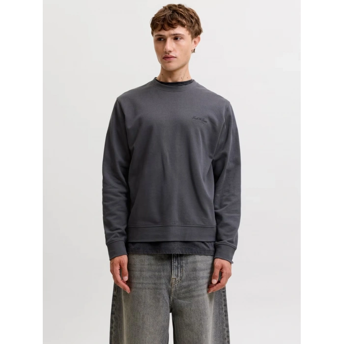 Jack&Jones 12287995 0 Yaka Erkek Sweat - Antrasit