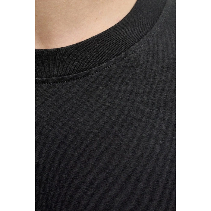 Jack&Jones 12288113 0 Yaka Erkek Tshirt - Siyah