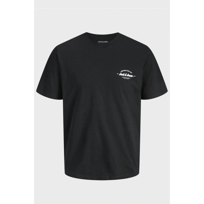 Jack&Jones 12288113 0 Yaka Erkek Tshirt - Siyah