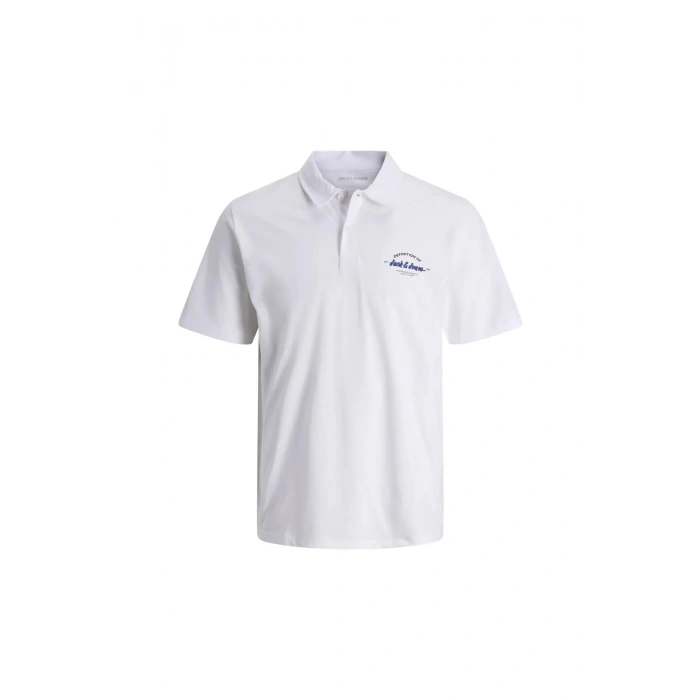 Jack&Jones 12288118 Yakali Erkek Tshirt - Beyaz