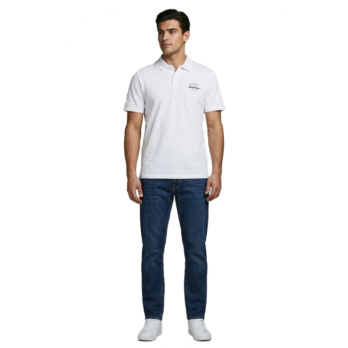 Jack&Jones 12288118 Yakali Erkek Tshirt - Beyaz