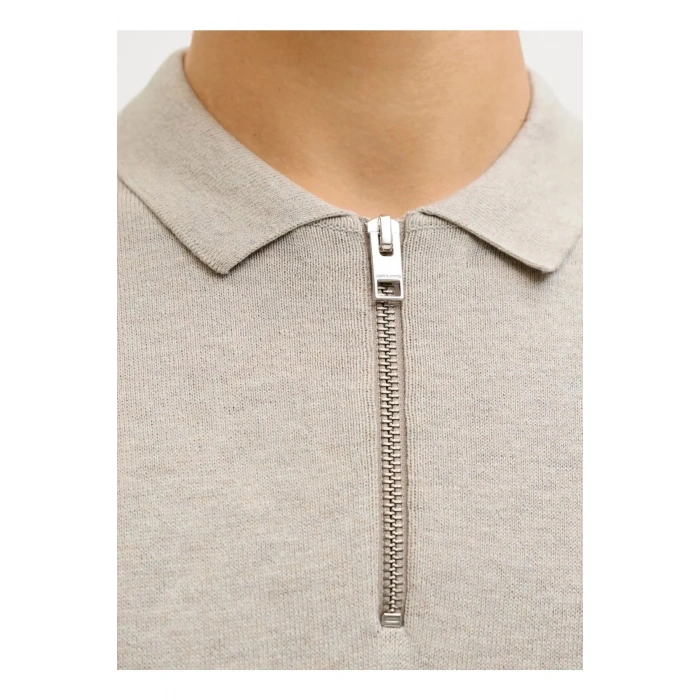 Jack&Jones 12288260 Yakali Erkek Tshirt - Bej
