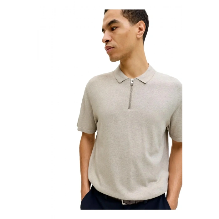 Jack&Jones 12288260 Yakali Erkek Tshirt - Bej