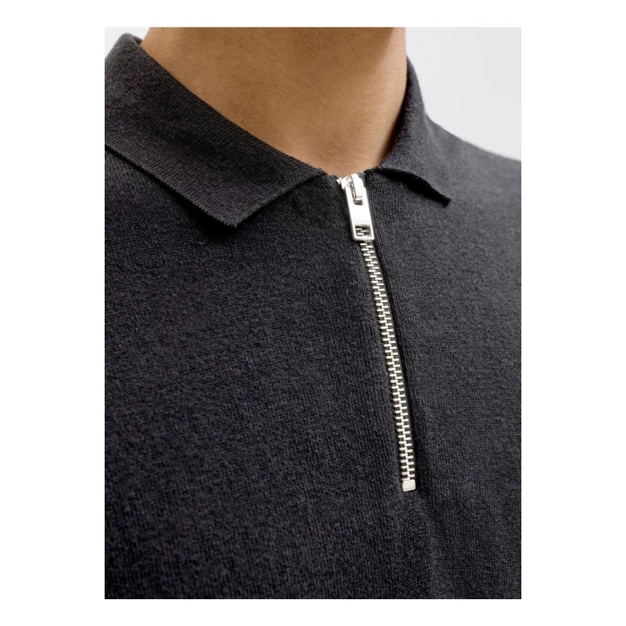 Jack&Jones 12288260 Yakali Erkek Tshirt - Siyah