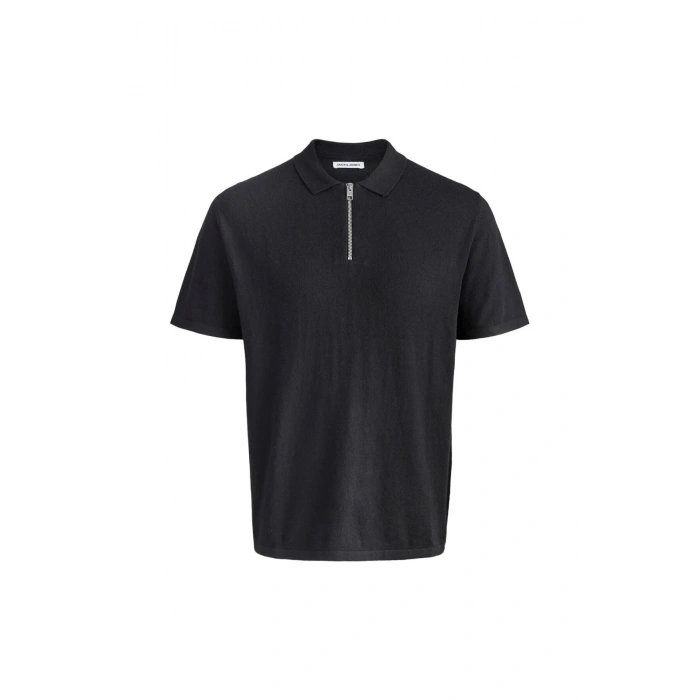 Jack&Jones 12288260 Yakali Erkek Tshirt - Siyah