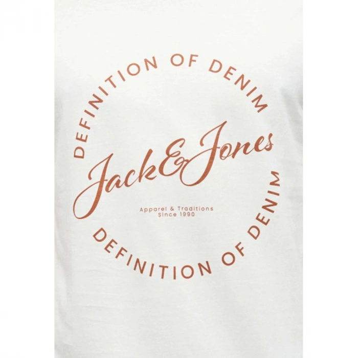 Jack&jones 12288377 0 Yaka Erkek Tshirt - Beyaz