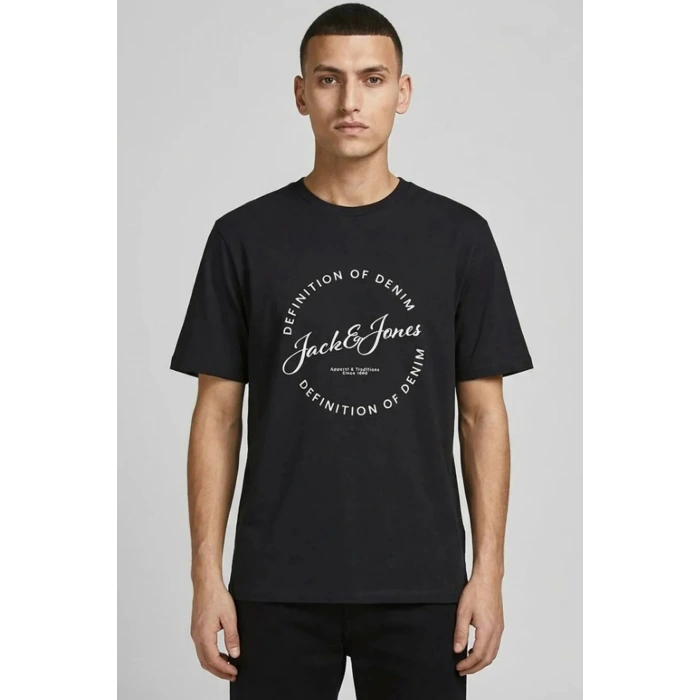 Jack&jones 12288377 0 Yaka Erkek Tshirt - Siyah