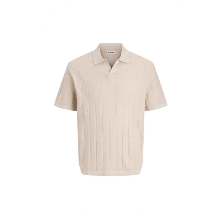 Jack&Jones 12288418 Yakali Erkek Tshirt - Bej
