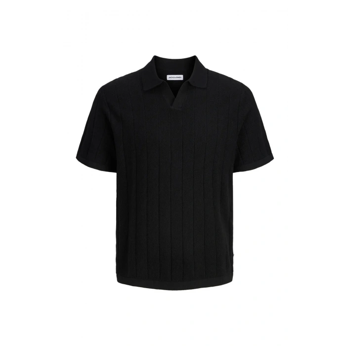 Jack&Jones 12288418 Yakali Erkek Tshirt - Siyah