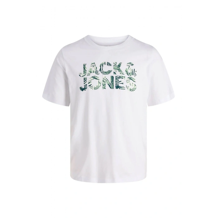 Jack&Jones 12288536 0 Yaka Erkek Tshirt - Beyaz
