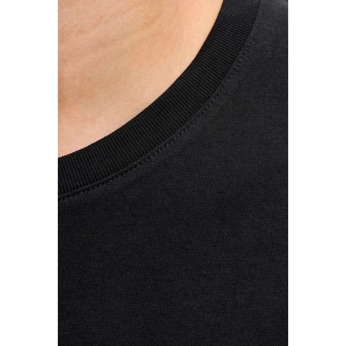 Jack&Jones 12288536 0 Yaka Erkek Tshirt - Siyah