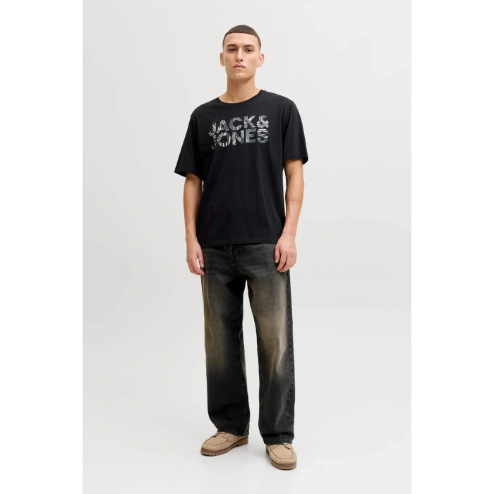 Jack&Jones 12288536 0 Yaka Erkek Tshirt - Siyah