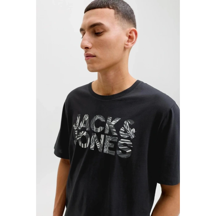 Jack&Jones 12288536 0 Yaka Erkek Tshirt - Siyah