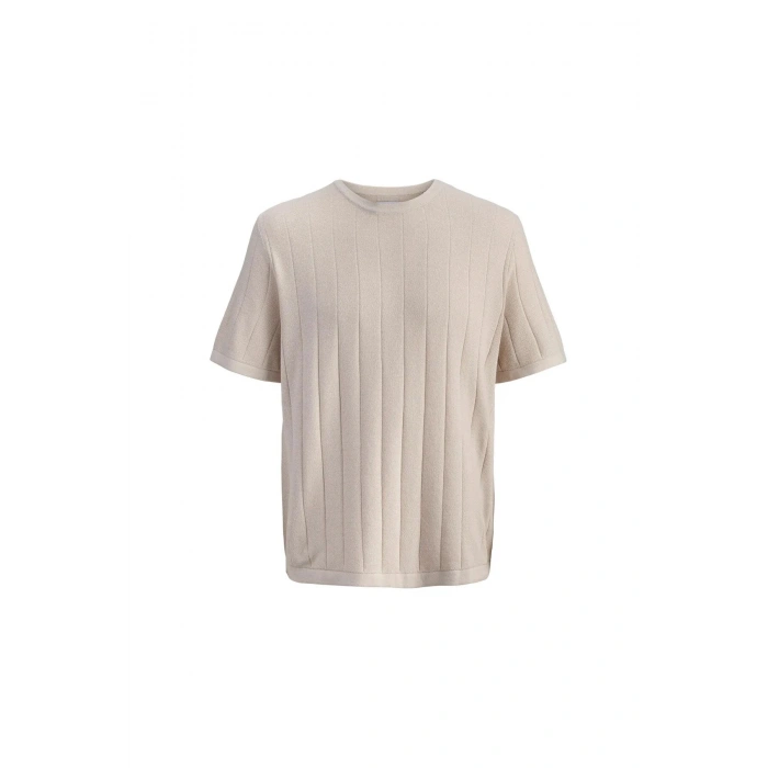 Jack&Jones 12288582 0 Yaka Erkek Tshirt - Bej