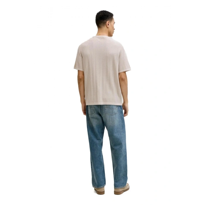 Jack&Jones 12288582 0 Yaka Erkek Tshirt - Bej