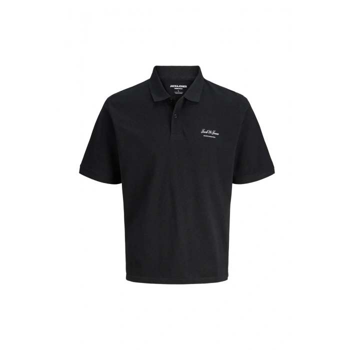 Jack&Jones 12288877 Yakali Erkek Tshirt - Siyah