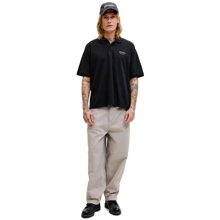 Jack&Jones 12288877 Yakali Erkek Tshirt - Siyah