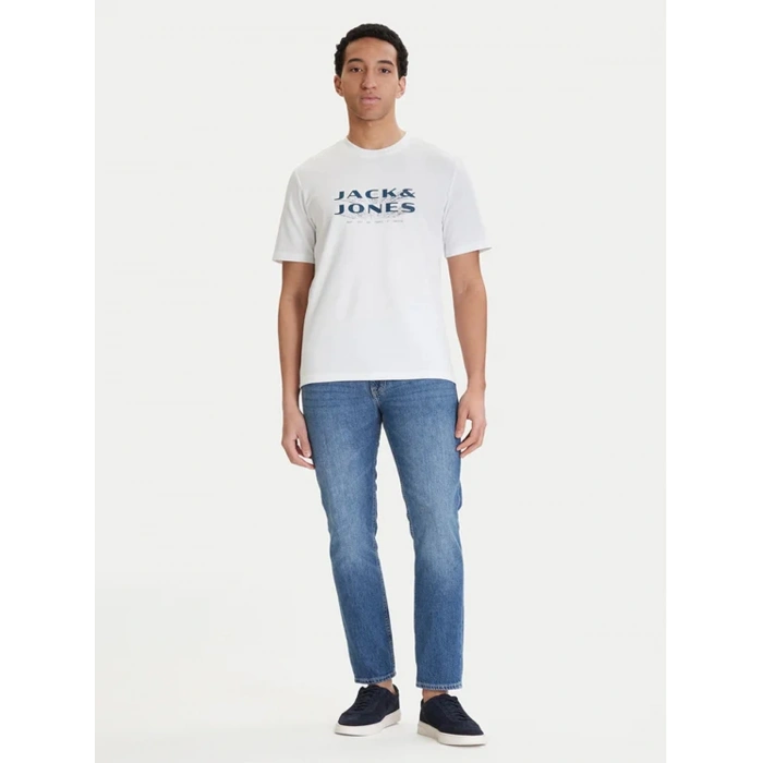 Jack&Jones 12289880 0 Yaka Erkek Tshirt - Beyaz