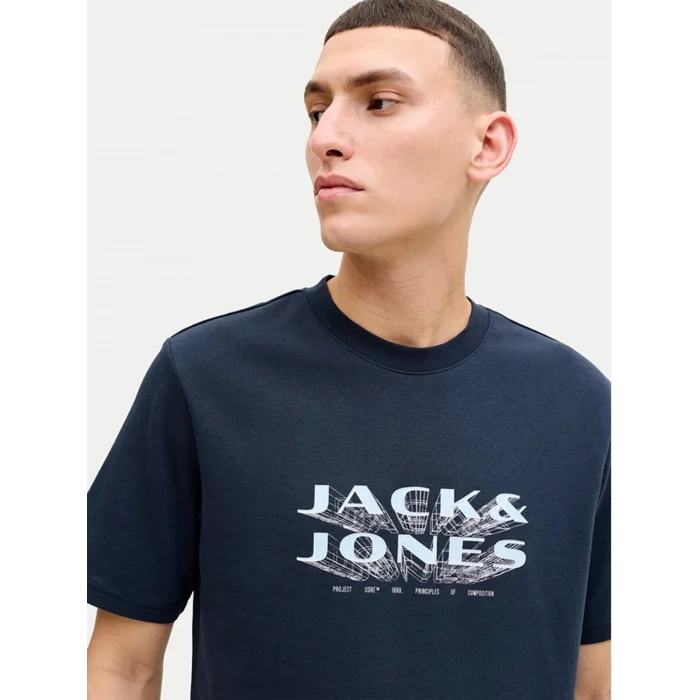 Jack&Jones 12289880 0 Yaka Erkek Tshirt - Lacivert