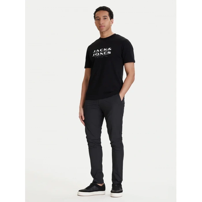 Jack&Jones 12289880 0 Yaka Erkek Tshirt - Siyah