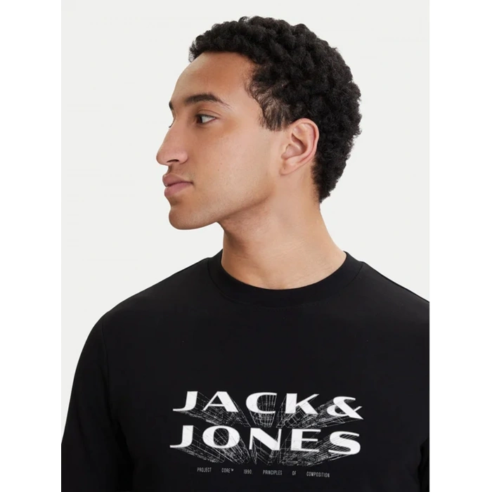 Jack&Jones 12289880 0 Yaka Erkek Tshirt - Siyah