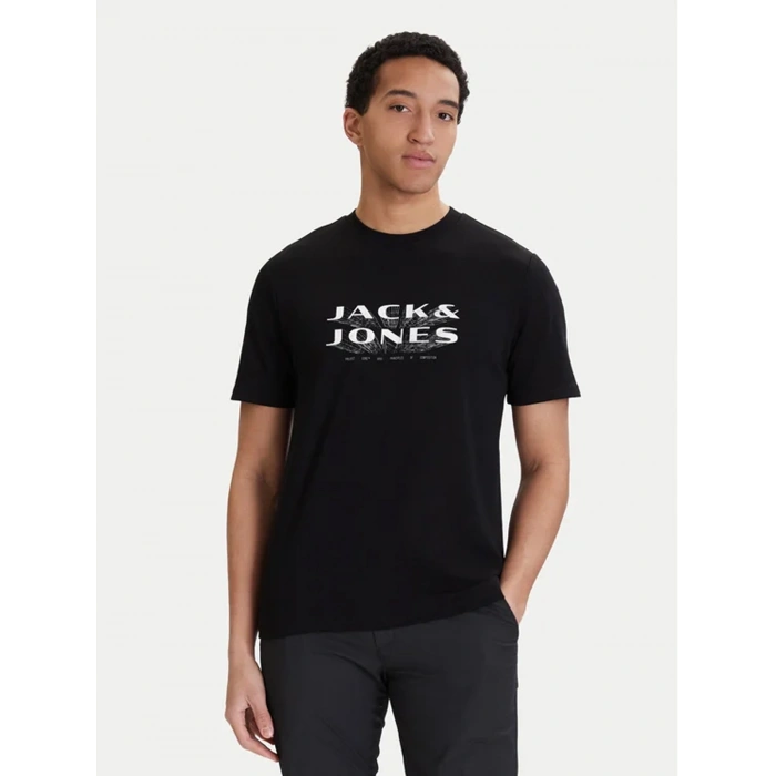 Jack&Jones 12289880 0 Yaka Erkek Tshirt - Siyah