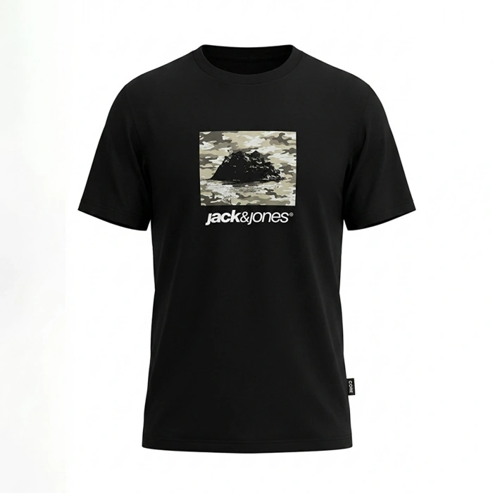 Jack&Jones 12289924 0 Yaka Erkek Tshirt - Siyah