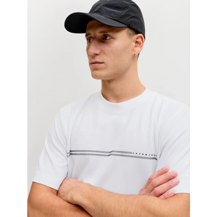 Jack&jones 12289936 0 Yaka Erkek Tshirt - Beyaz