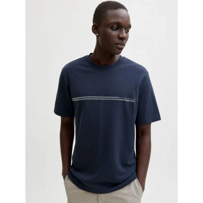 Jack&jones 12289936 0 Yaka Erkek Tshirt - Lacivert