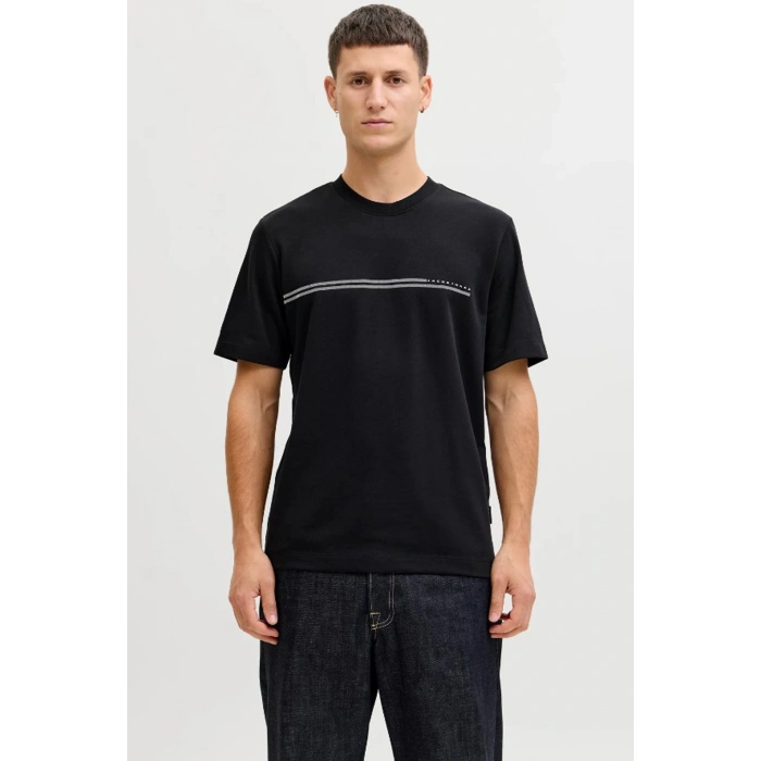 Jack&jones 12289936 0 Yaka Erkek Tshirt - Siyah