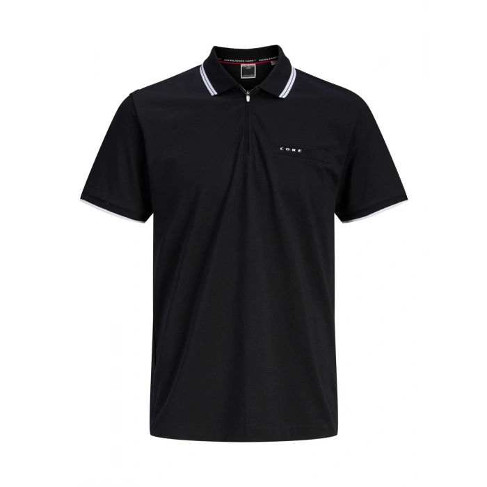 Jack&jones 12289953 Yakali On Tek Cep Erkek Tshirt - Siyah