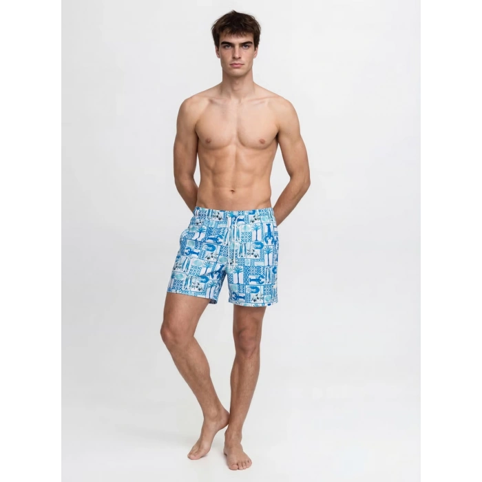 Jack&Jones 12291426 Erkek Deniz Sort - Mavi Desenli
