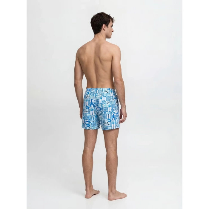 Jack&Jones 12291426 Erkek Deniz Sort - Mavi Desenli