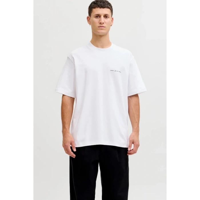 Jack&jones 12292397 0 Yaka Erkek Tshirt - Beyaz